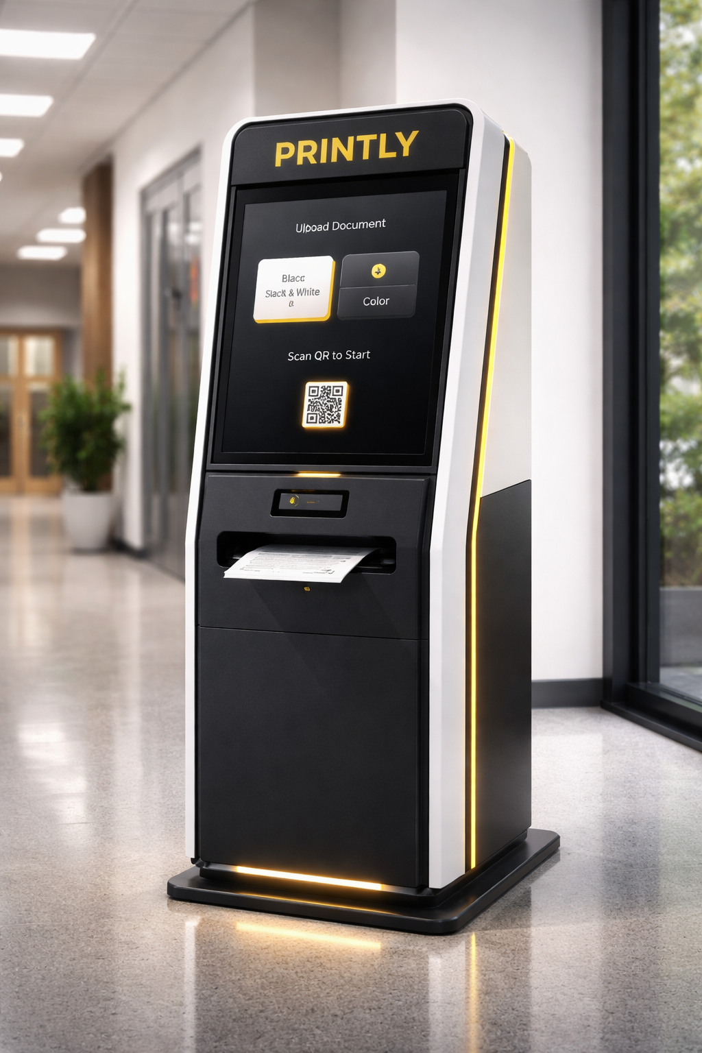 Printley kiosk installed in a location
