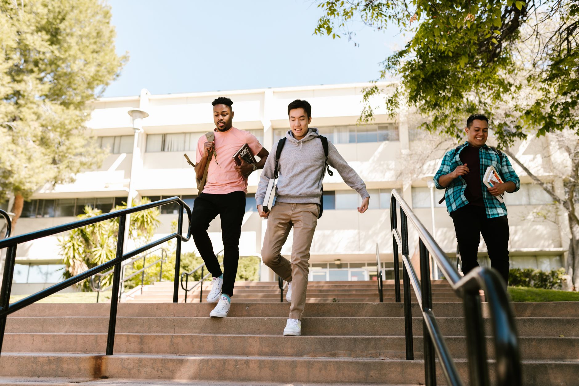 Students walking on a university campus